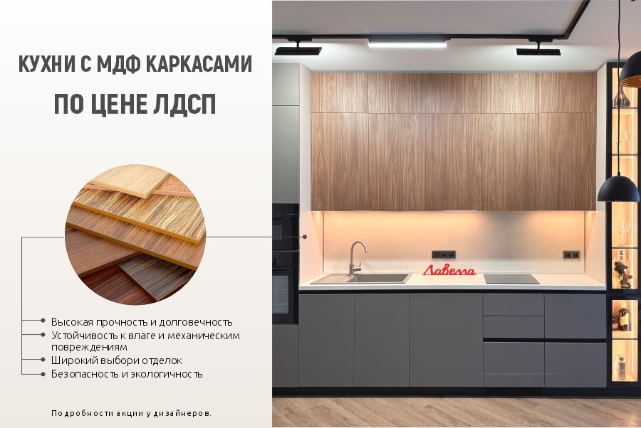 Кухни с МДФ-каркасами по цене ЛДСП
