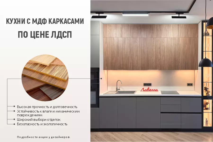 Кухни с МДФ-каркасами по цене ЛДСП